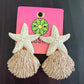 Starfish & Shell Raffia Earrings