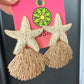 Starfish & Shell Raffia Earrings