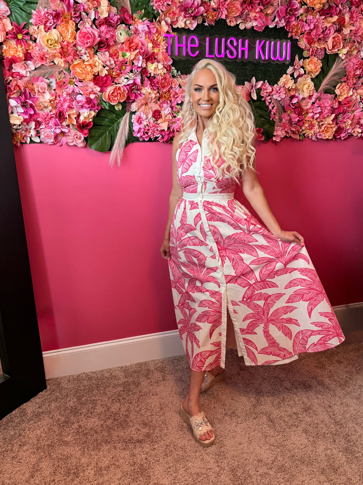 Pink Palms Midi