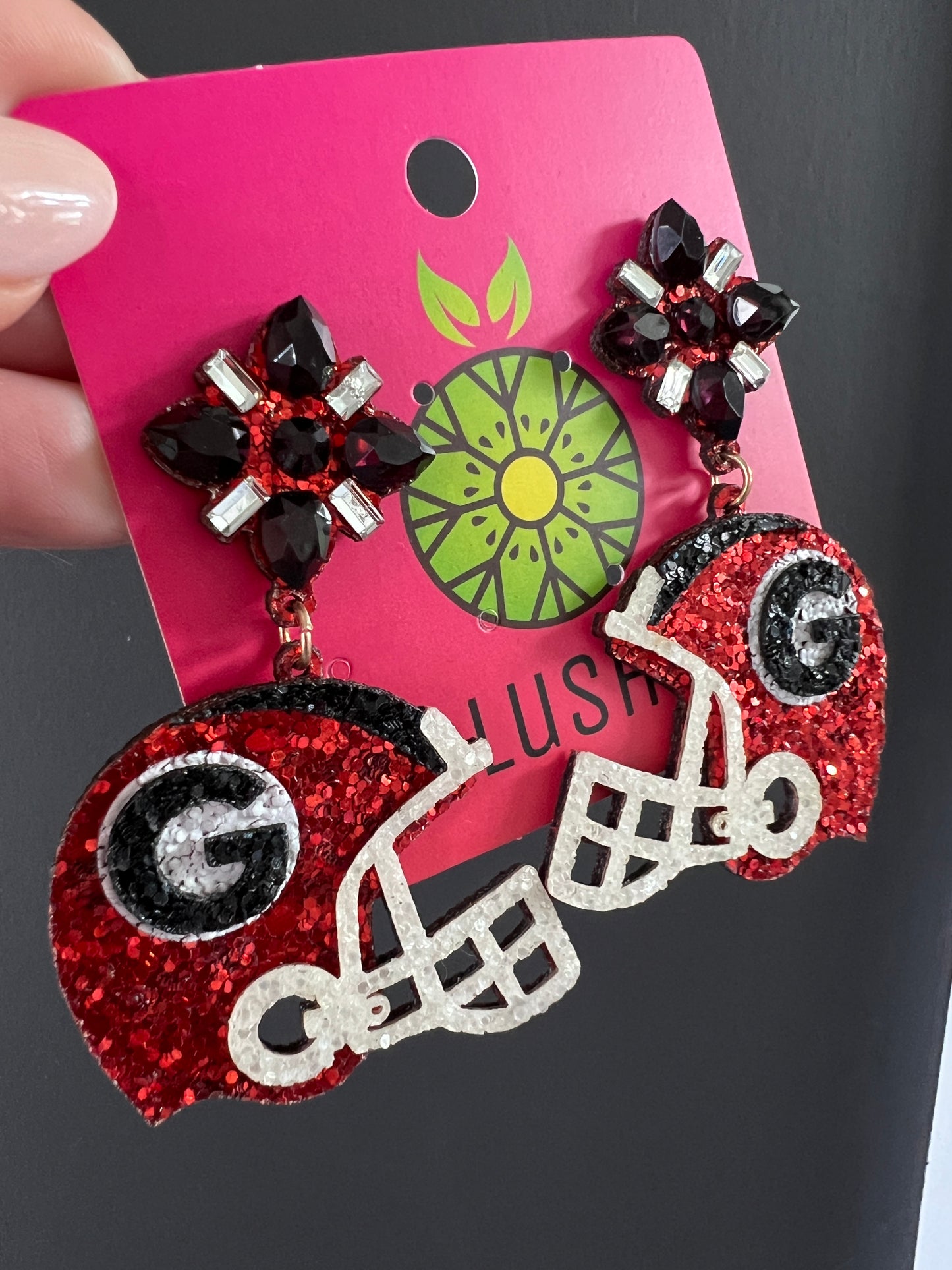 Georgia Glitter Helmet Earrings