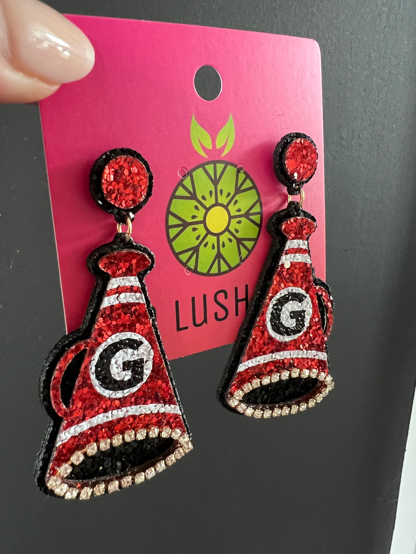 Georgia Megaphone Glitter Earrings