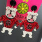 Standing Bulldog Glitter Earrings