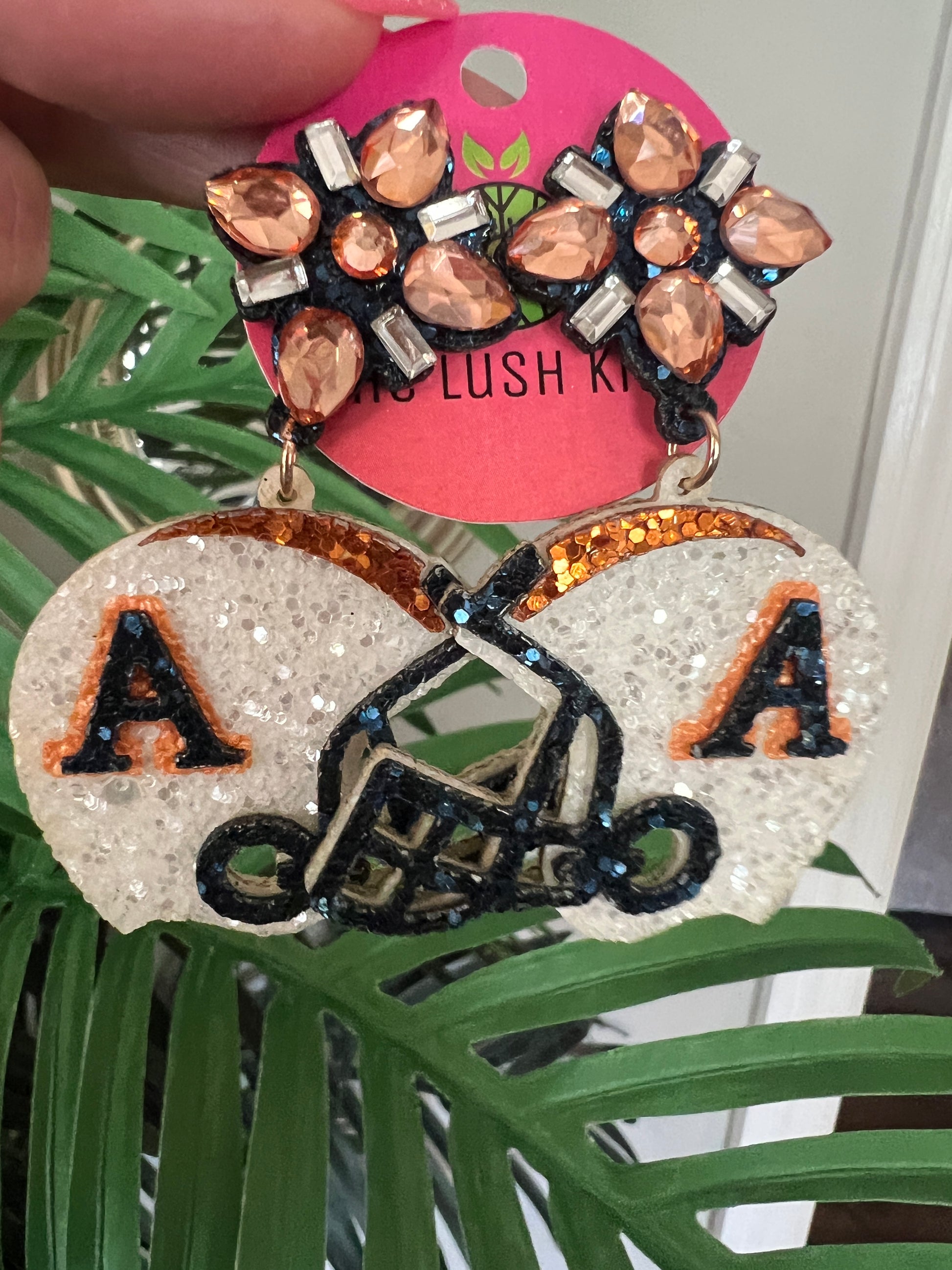 Auburn Glitter Helmet Earrings - The Lush Kiwi