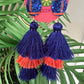 Blue & Orange Tassel Earrings - The Lush Kiwi