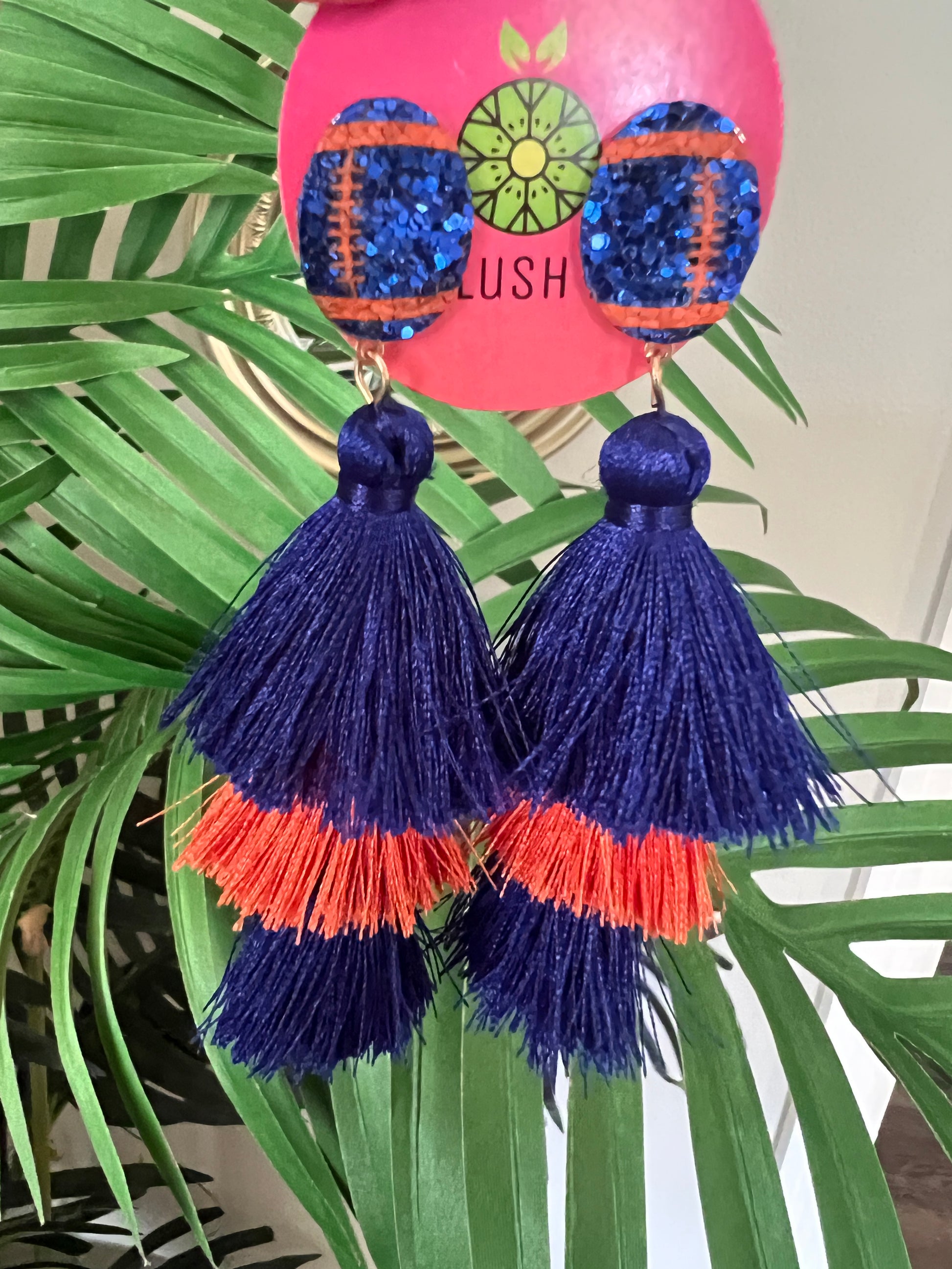 Blue & Orange Tassel Earrings - The Lush Kiwi