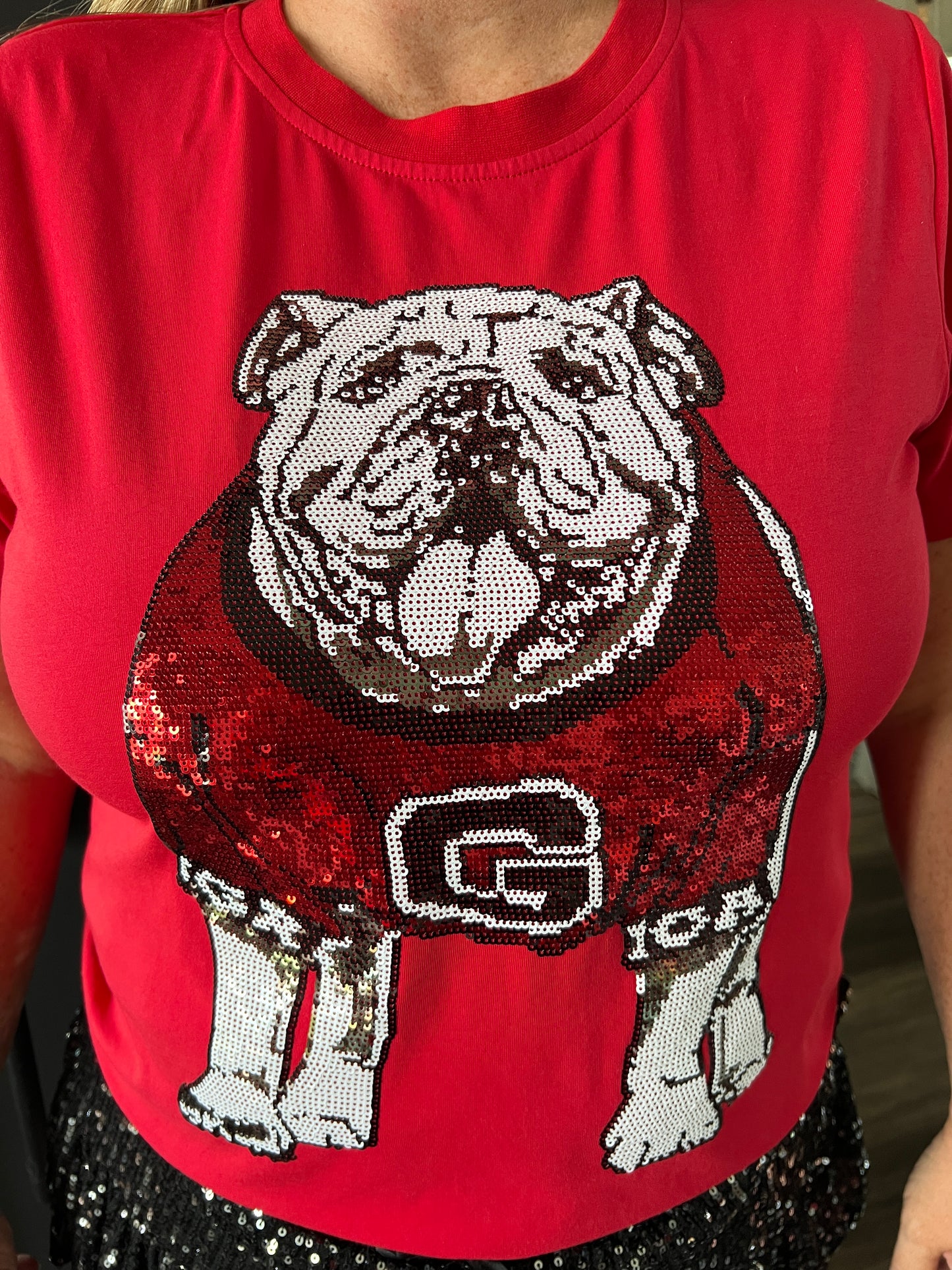 Georgia Bulldog Glitter Tee