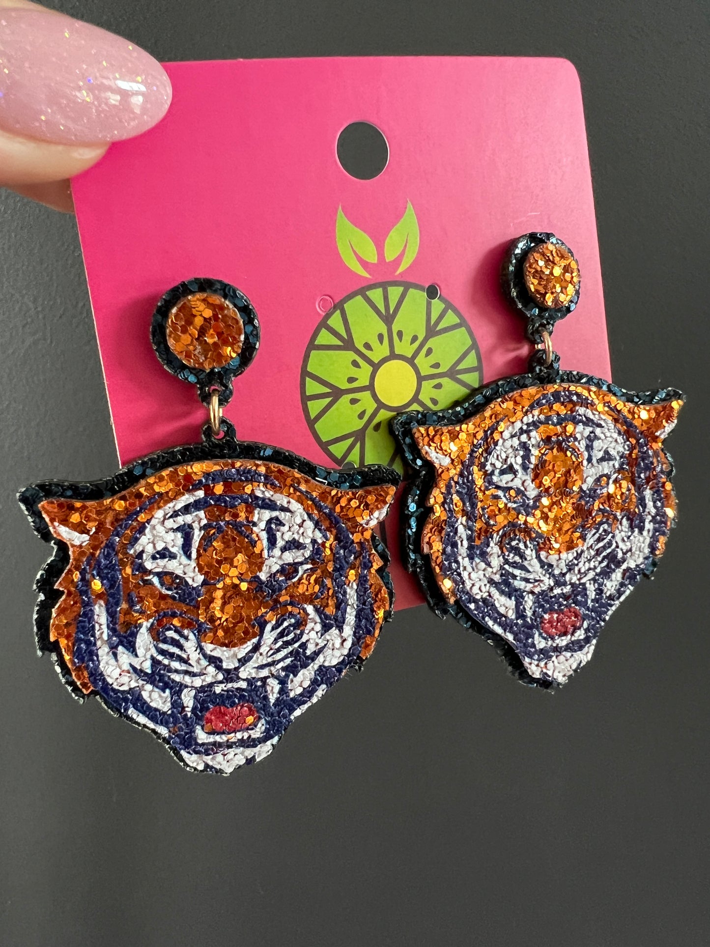 Clemson Tigers Glitter Earrings