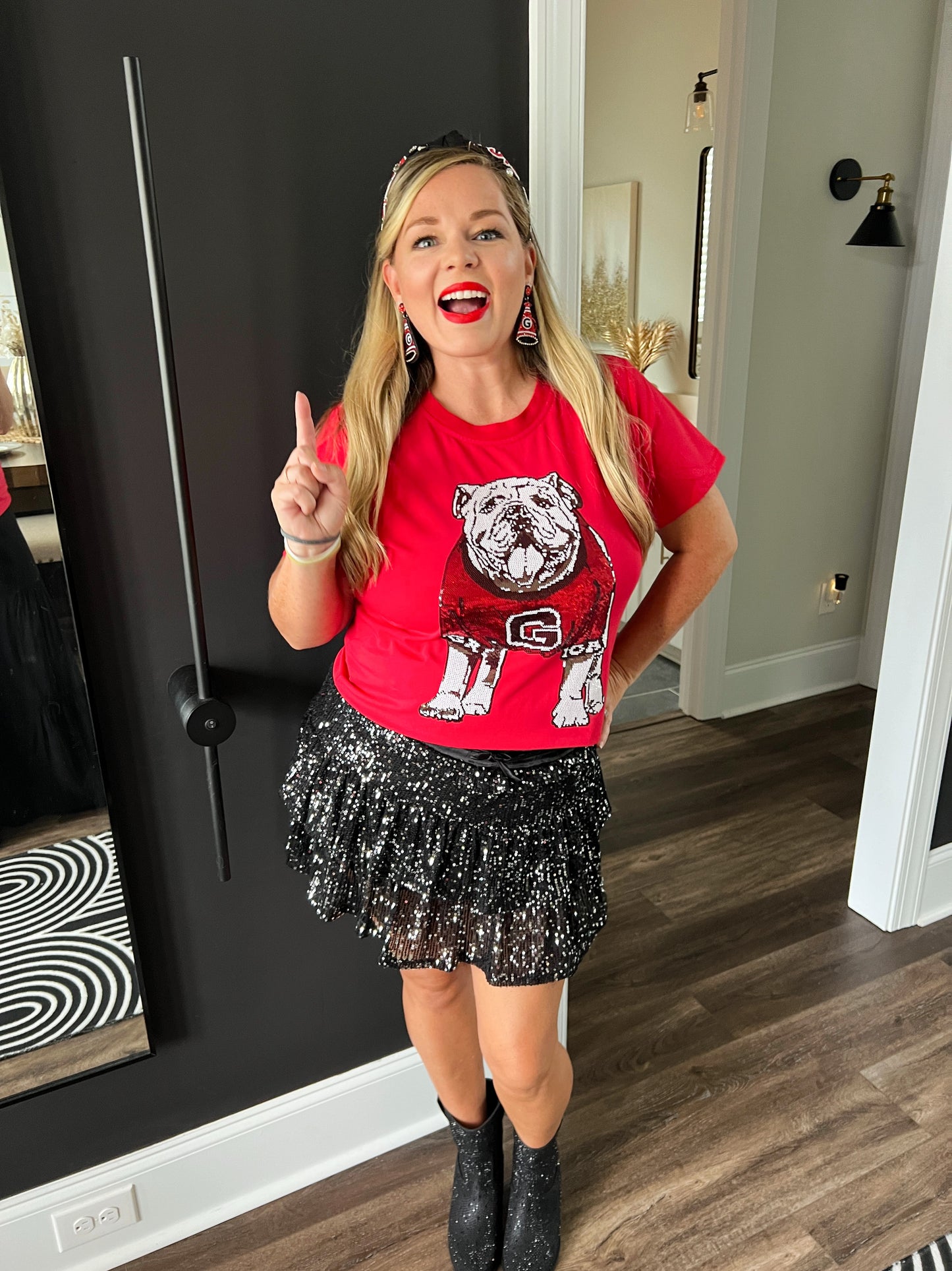 Georgia Bulldog Glitter Tee