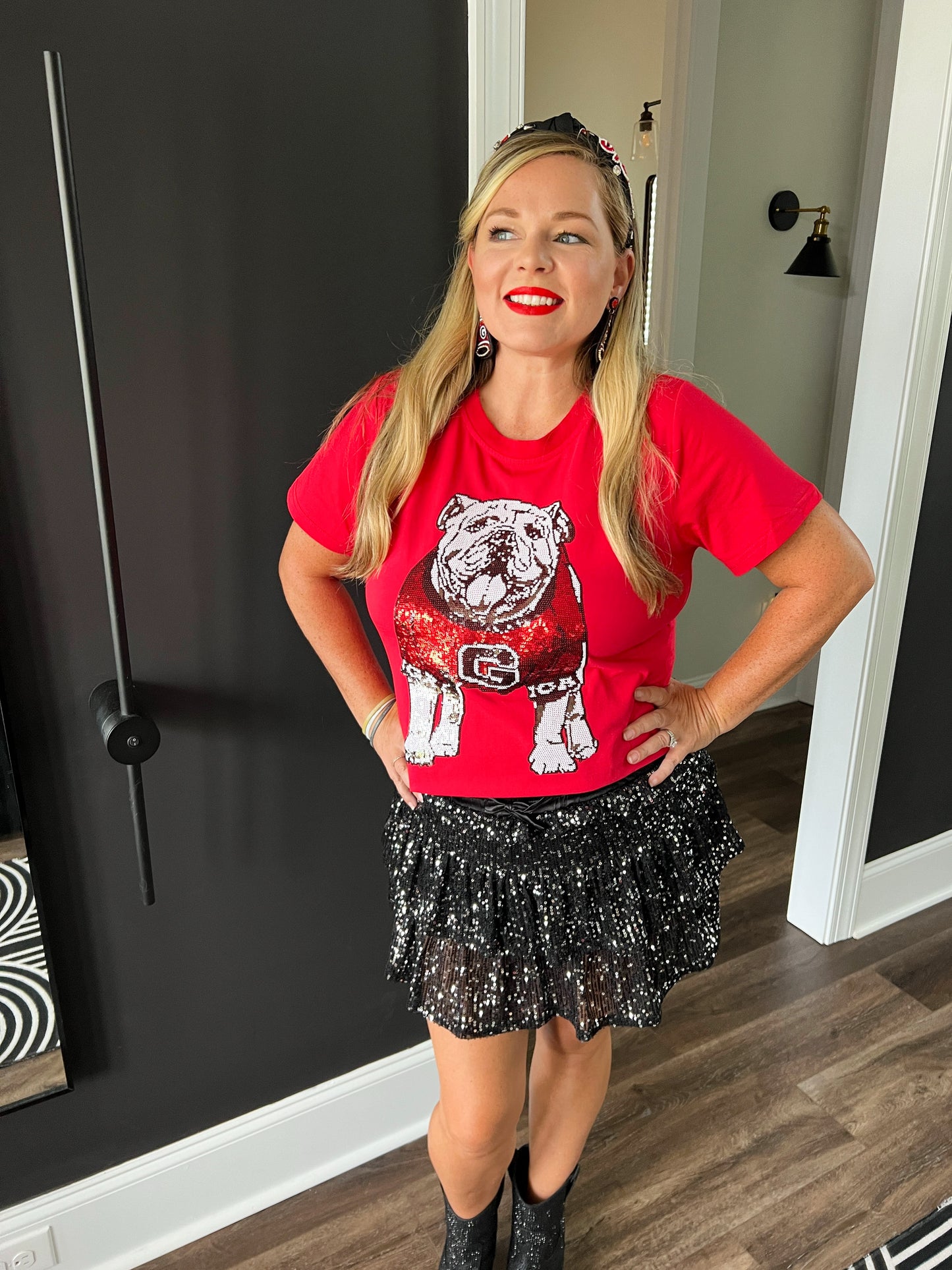 Georgia Bulldog Glitter Tee