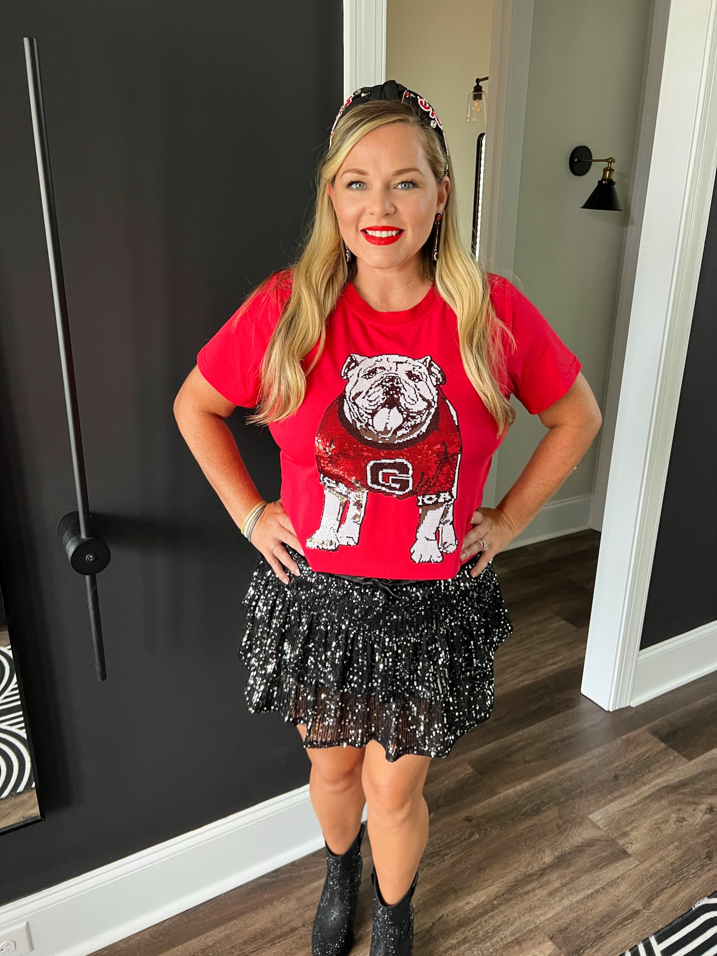 Georgia Bulldog Glitter Tee