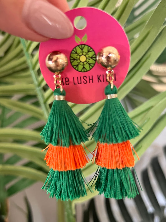 Miami Hurricane Tassel Earrings - The Lush Kiwi