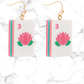 Mahjong Pink 3 Lotus Earrings