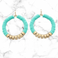 Mint Beaded Circle Earrings