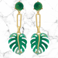 Palm Leaf Drop Earrings