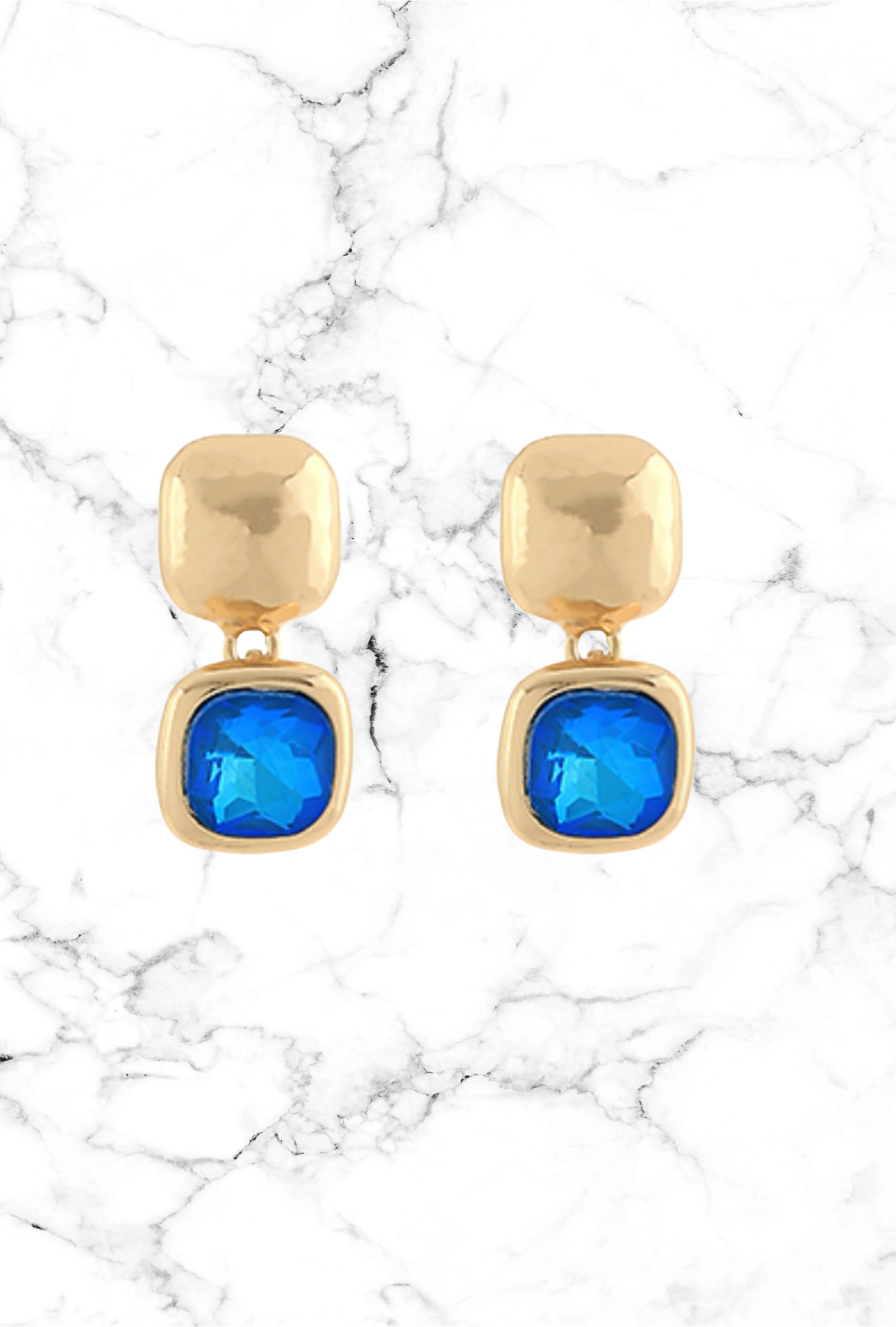 Blue Stone Dangle Earrings