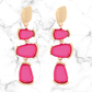Hot Pink Geometric Drop Earrings