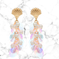 Seashell Sequin & Pearl Earrings