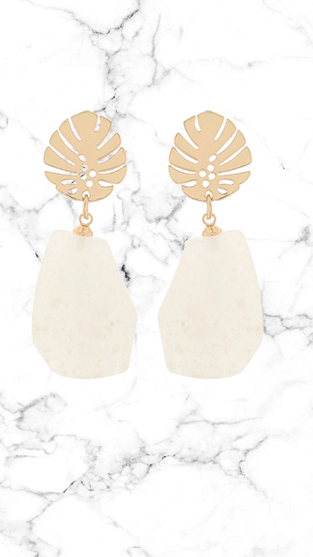 Golden Leaf Geometric Earrings