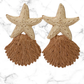Starfish & Shell Raffia Earrings
