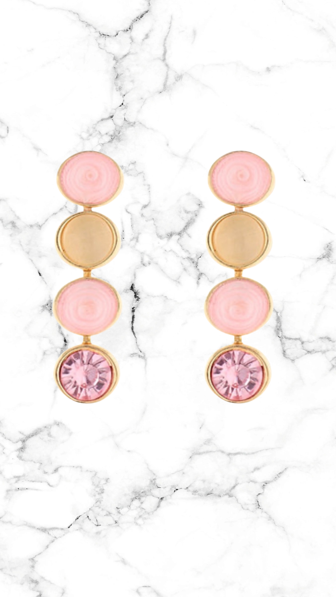 Linear Marble Stone Earrings
