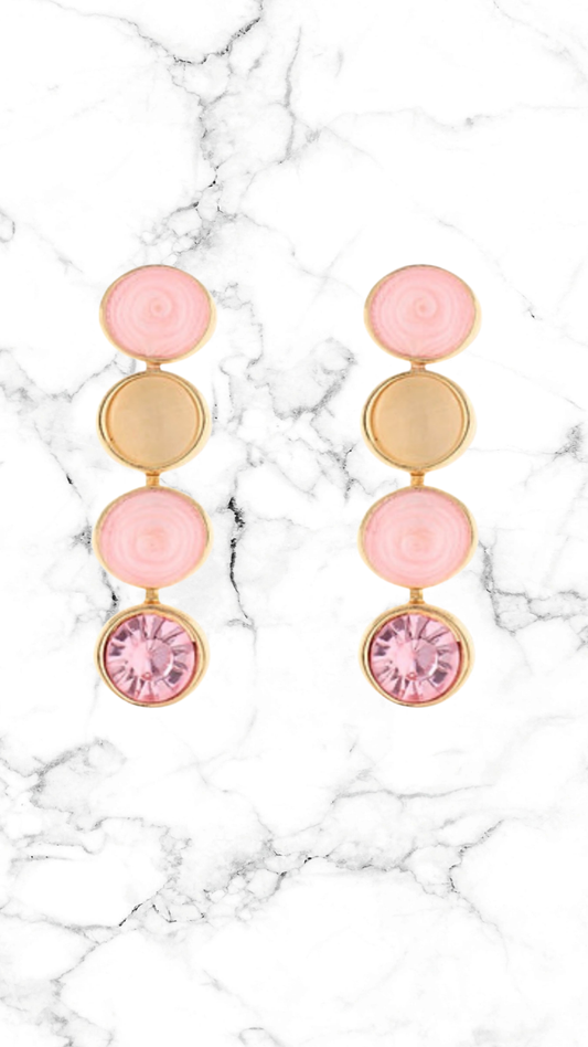 Linear Marble Stone Earrings