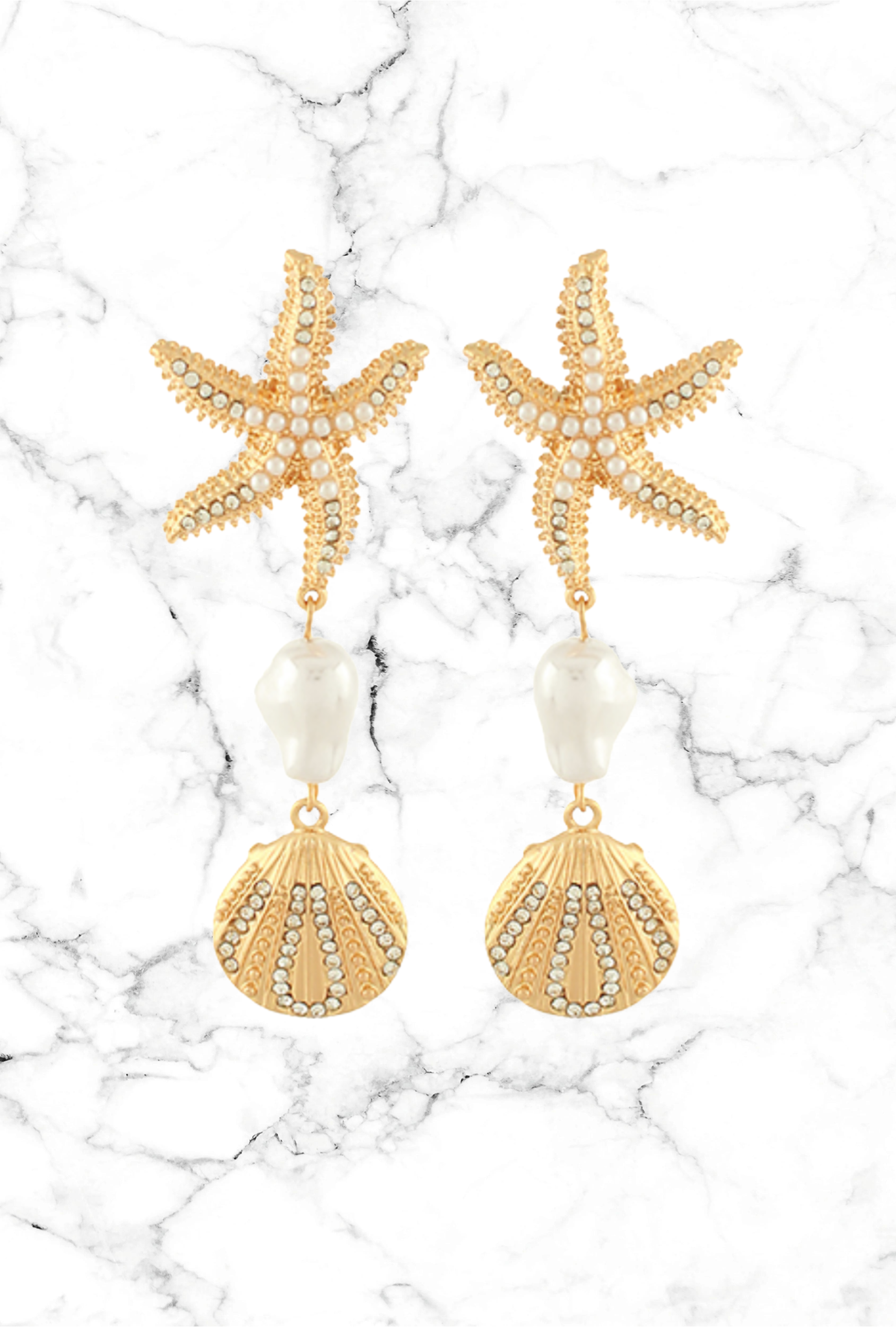 Golden Starfish Earrings