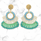 Turquoise Beaded Fan Earrings