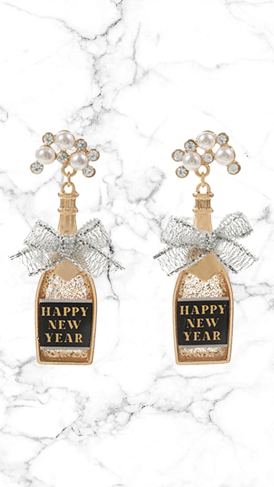 New Year Champagne Earrings