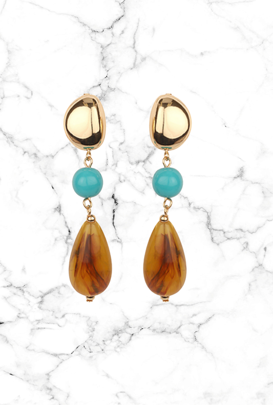 Aqua Marble Teardrop Earrings