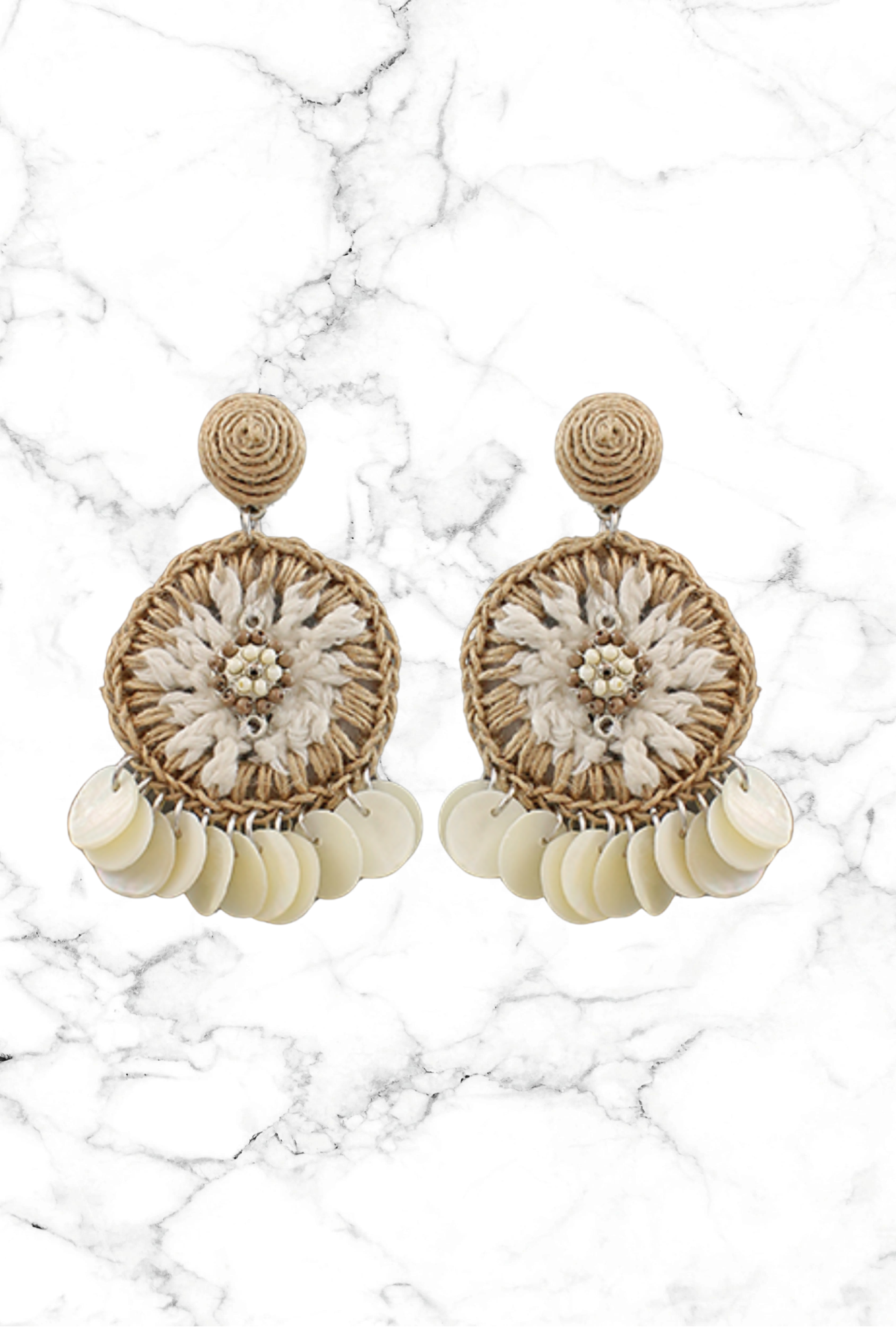 Twine & Shell Dangle Earrings