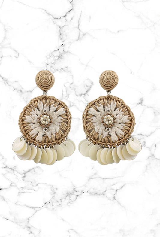 Twine & Shell Dangle Earrings