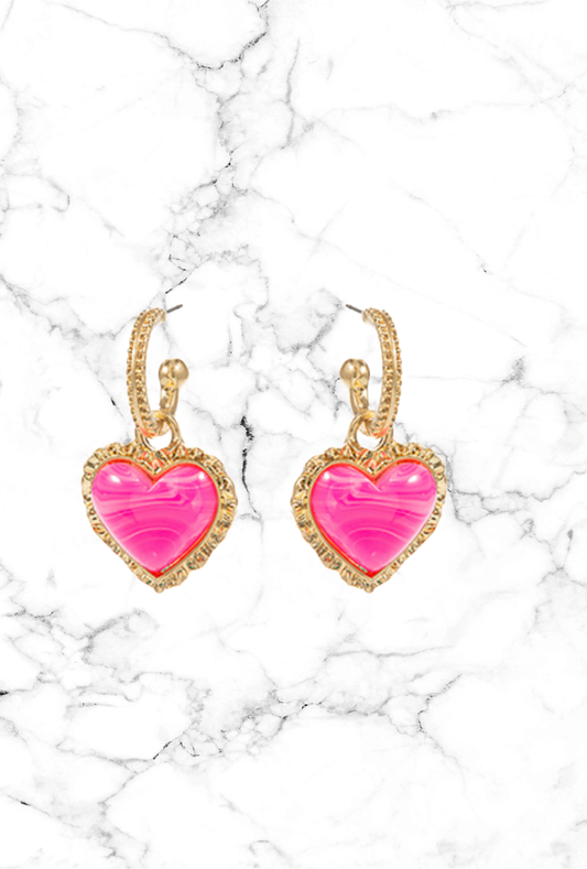 Vintage Heart Hoops