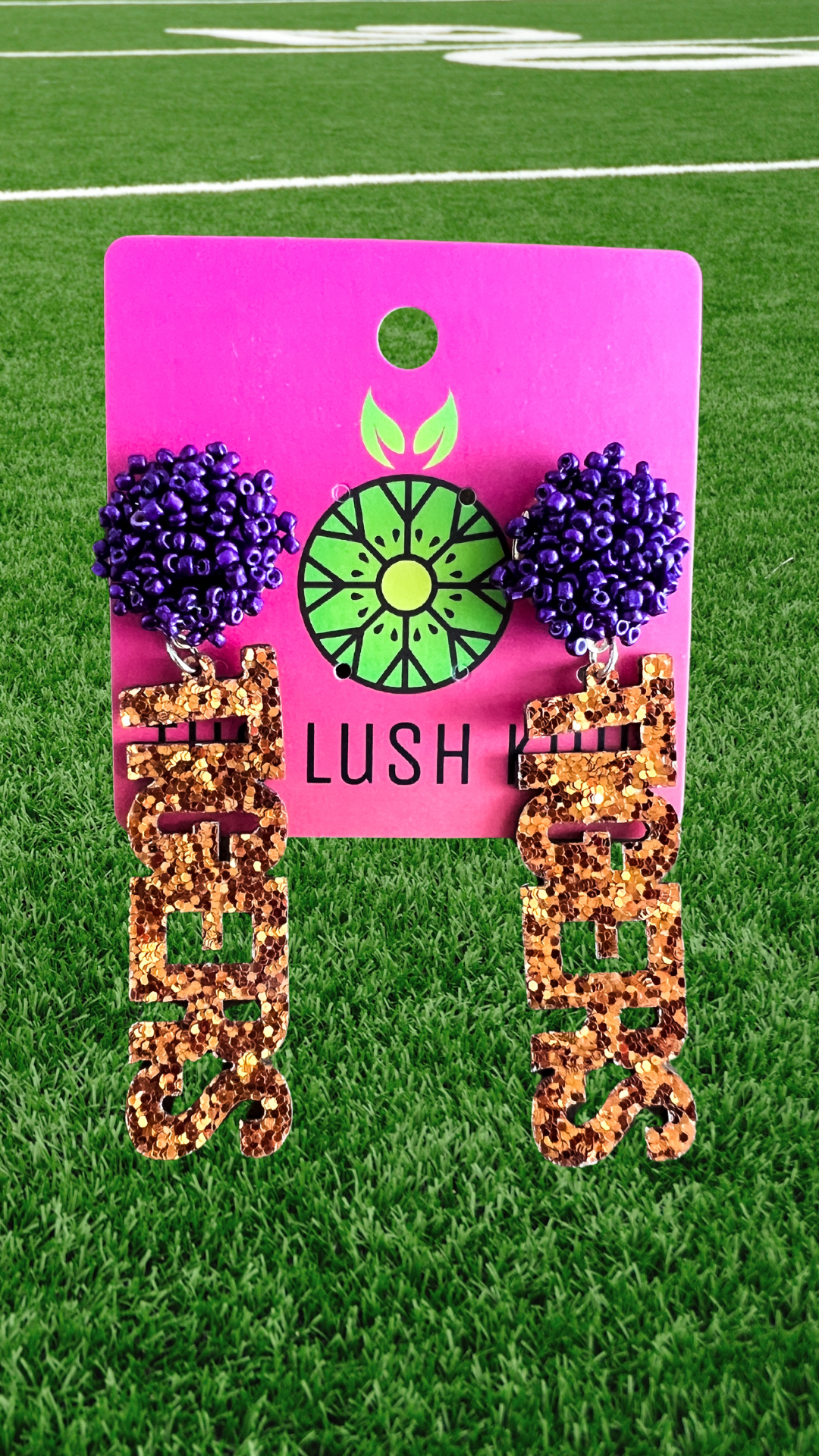 Clemson Tigers Glitter Drop Earrings