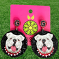 UGA Black & White Glitter Earrings