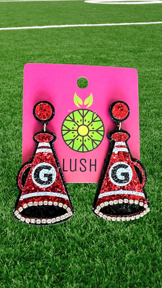 Georgia Megaphone Glitter Earrings