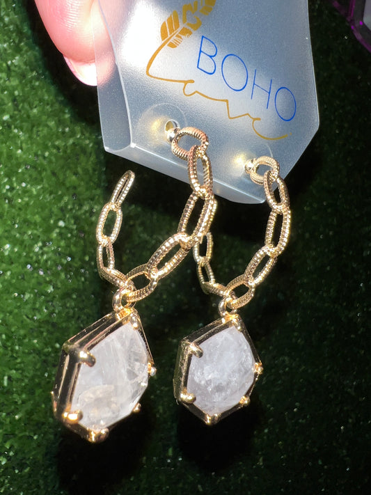 Quartz Link Earrings - The Lush Kiwi